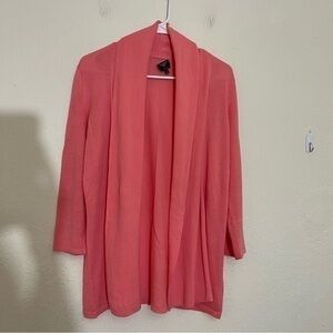 Talbots Pima Cotton Open Front Cardigan Women Size SP Pink Soft/Lightweight